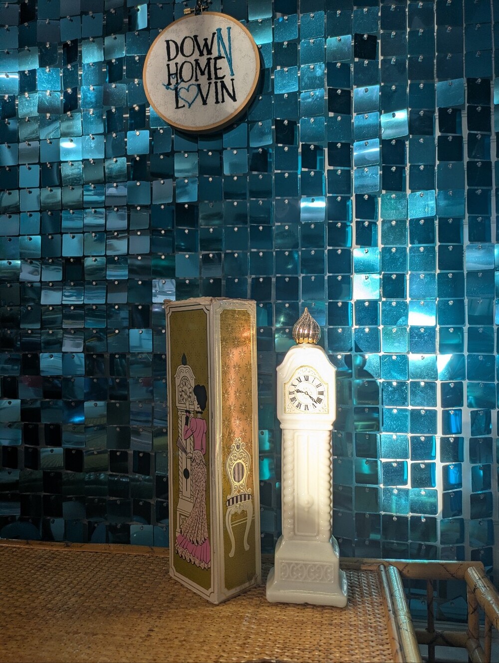Vintage Avon Glass Perfume Bottle - Grandfather Clock